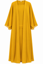 Load image into Gallery viewer, Double Chiffon Abaya – Mustard Yellow
عباية شيفون دبل – أصفر خردلي