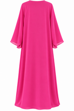 Load image into Gallery viewer, Double Chiffon Abaya – Fuchsia Pink عباية شيفون دبل – فوشيا بينك