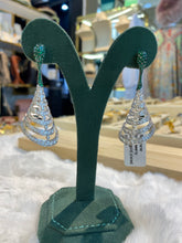 Load image into Gallery viewer, Silver & Zircon Drop Earrings | أقراط فضة وزركون متدلية