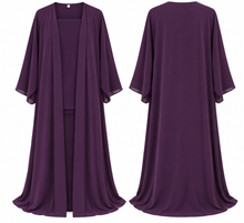 Load image into Gallery viewer, Chiffon abaya Plum Purple /**عباية شيفون بنفسجية**(بلَم بيربل)