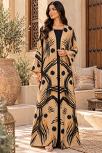 Load image into Gallery viewer, Desert Beige Abstract Print Abaya | عباية ديزرت بيج بطبعة تجريدية