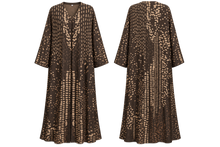 Load image into Gallery viewer, Mocha Tribal Print Abaya | عباية موكا بطبعة تراثية هندسية
