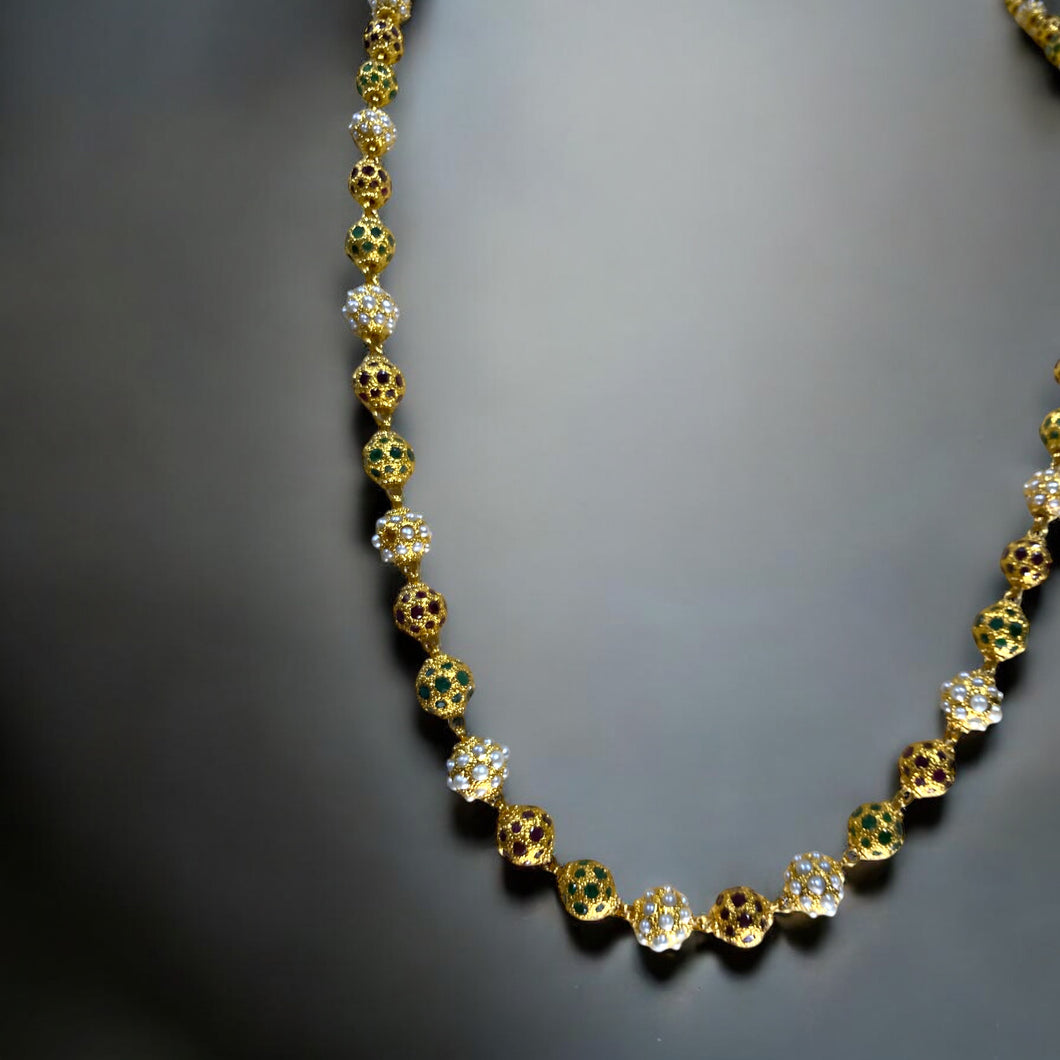 Necklace and earring.