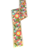 Load image into Gallery viewer, Beige embroidered lace. Price by pre cut pieces.
