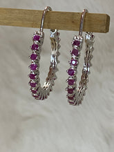 Load image into Gallery viewer, Ruby earrings in silver.
