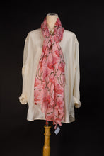 Load image into Gallery viewer, Pink floral scarf.
