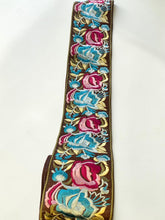 Load image into Gallery viewer, Brown embroidered ribbon. Price per metre.
