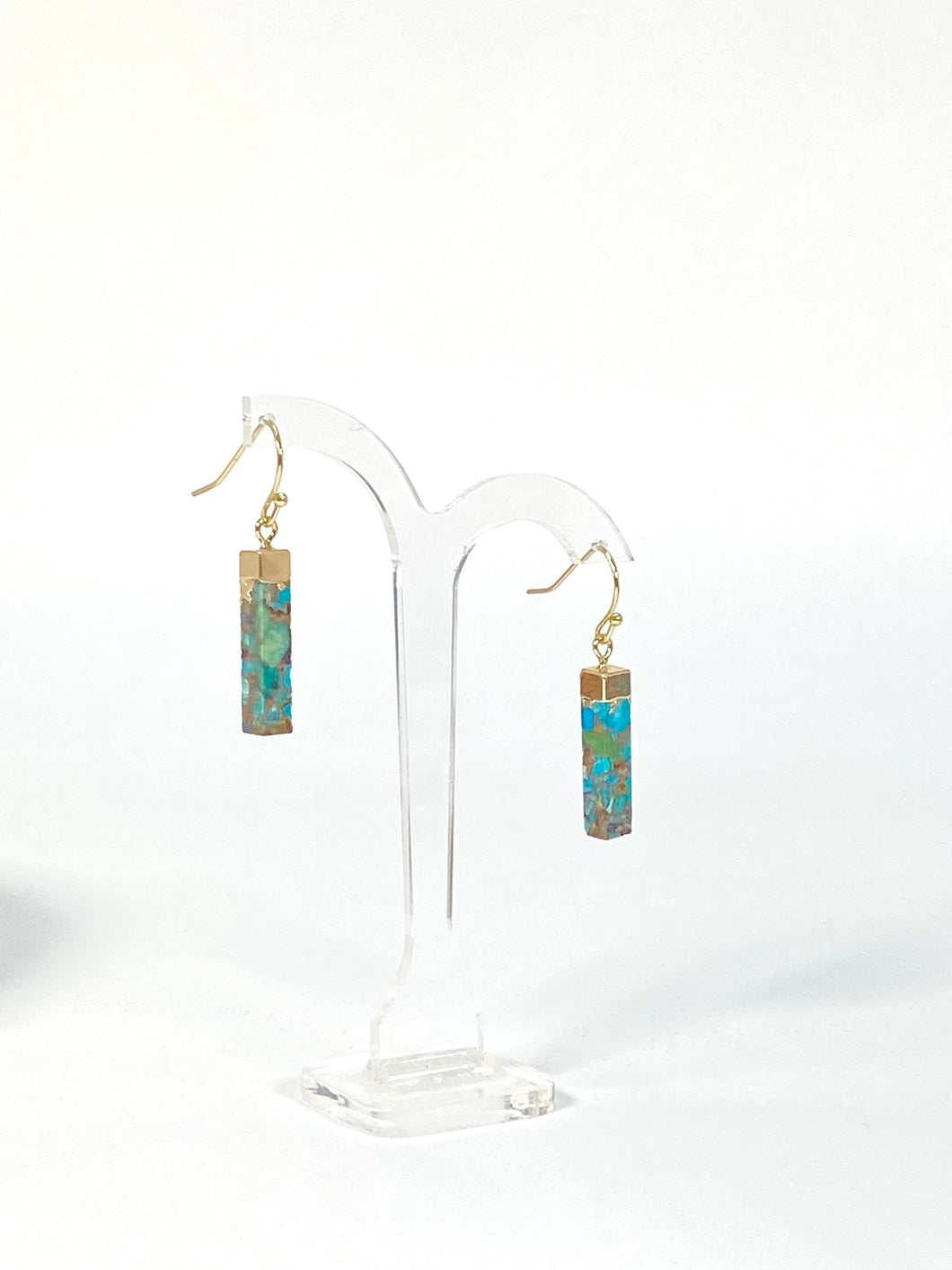 Turquoise earrings.