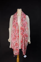 Load image into Gallery viewer, Pink floral scarf.
