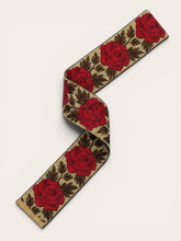 Load image into Gallery viewer, Vintage style woven roses ribbon. 5cm wide. Price per metre.
