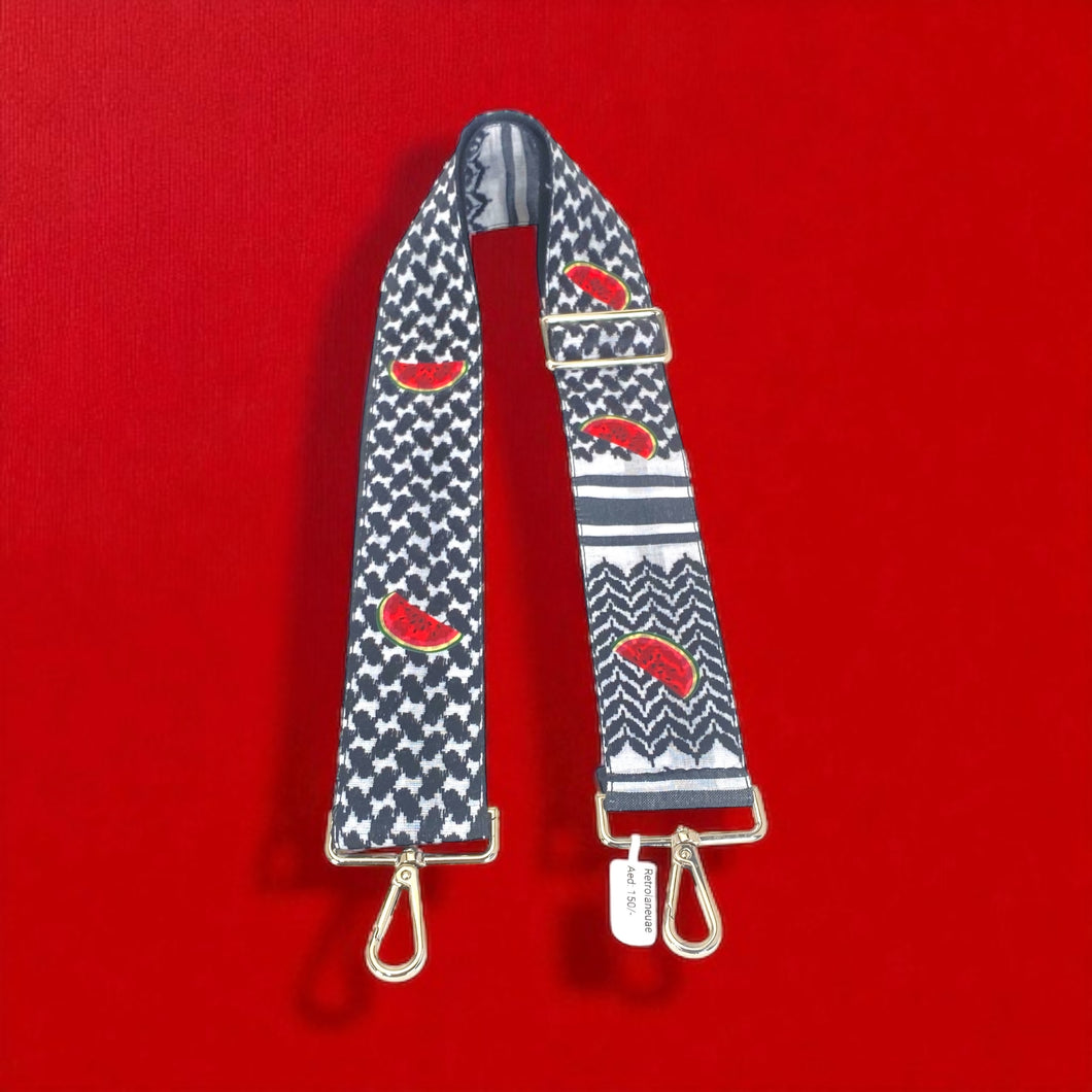 Watermelon bag strap. Adjustable upto 52 inch. Gold hardware