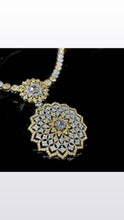 Load image into Gallery viewer, Two color necklace and earring with zircon.
