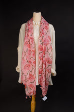 Load image into Gallery viewer, Pink floral scarf.
