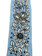 Load image into Gallery viewer, Blue embroidery ribbon. 5cm wide. Price per cut piece of 1.50 metre.
