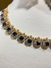 Load image into Gallery viewer, Black stones and zircon. Gold plated.
