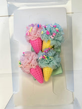 Load image into Gallery viewer, Girls ice cream hair clips.
