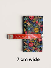 Load image into Gallery viewer, Black embroidered flower lace 7cm wide. Price per metre.
