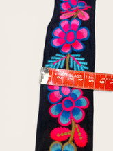 Load image into Gallery viewer, Pink blue flower boho embroidered lace. Price per metre.
