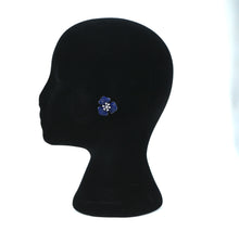 Load image into Gallery viewer, Blue flower earrings.
