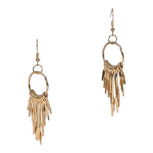 Load image into Gallery viewer, Gold color dangle earrings.
