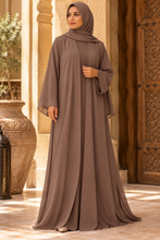 Load image into Gallery viewer, Chiffon Abaya in Mocha Brown - عباية شيفون بلون موكا براون
