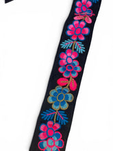 Load image into Gallery viewer, Pink blue flower boho embroidered lace. Price per metre.

