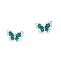 Load image into Gallery viewer, أقراط الفراشة الخضراء. Green Butterfly earrings
