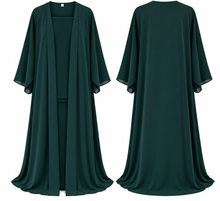 Load image into Gallery viewer, Chiffon abaya Dark Green /**عباية Dark Green عباية شيفون – أخضر غامق**
