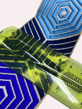 Load image into Gallery viewer, Blue woven wide ribbon.
