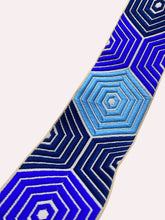 Load image into Gallery viewer, Blue woven wide ribbon.
