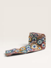 Load image into Gallery viewer, Pink multi color embroidered wide ribbon.
