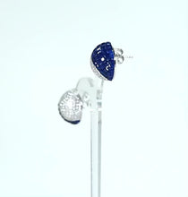 Load and play video in Gallery viewer, Round blue zircon ear tops.
