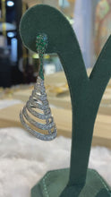 Load and play video in Gallery viewer, Silver &amp; Zircon Drop Earrings | أقراط فضة وزركون متدلية
